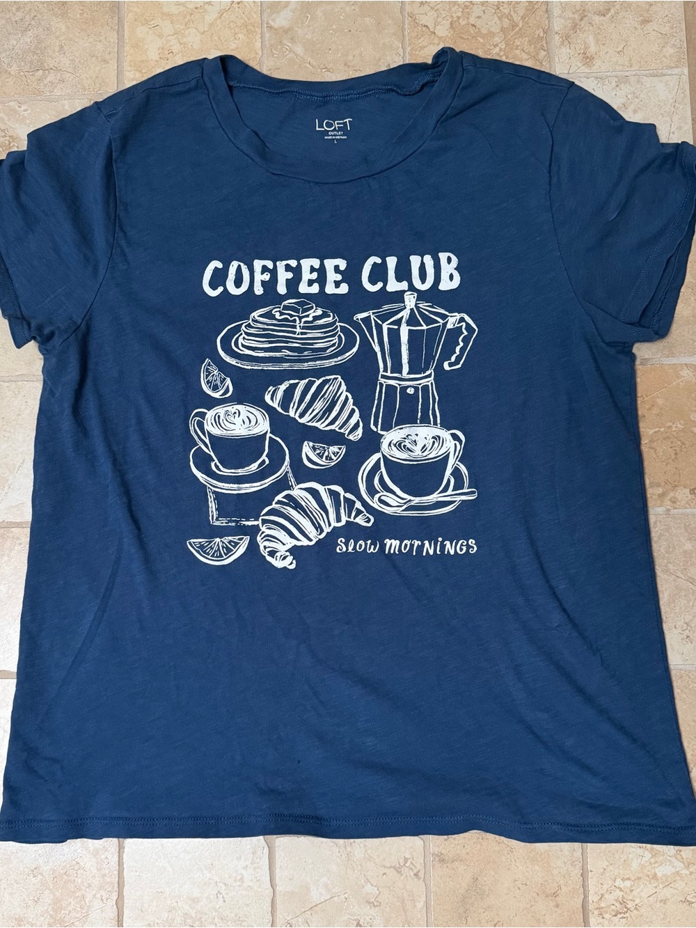 LOFT Navy 'Coffee Club' Graphic Tee
